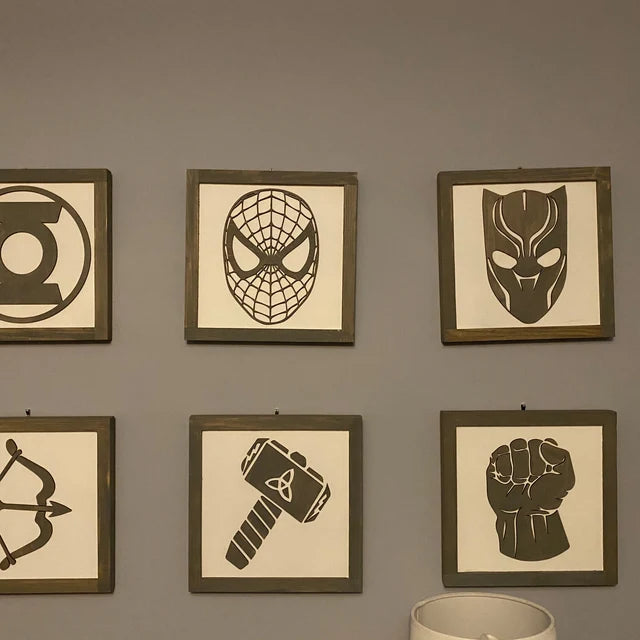 Superhero Wall Art | 16x16 inch Wood Signs