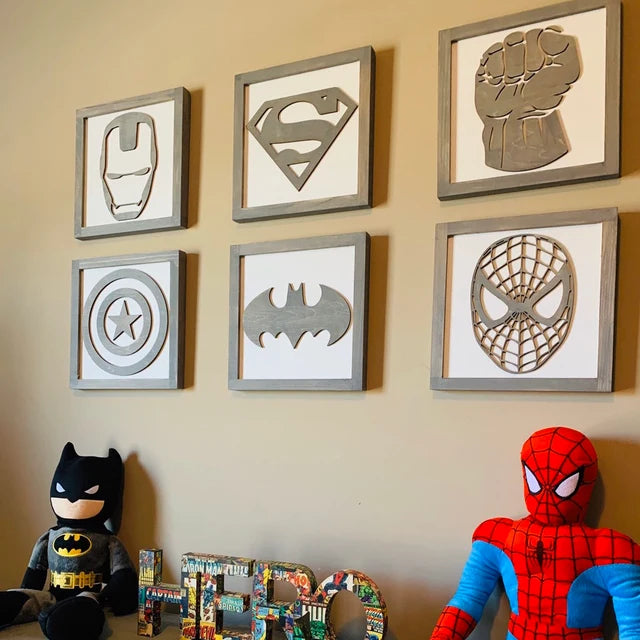 Superhero Wall Art | 11x11 inch Wood Sign – The Handmade Sign
