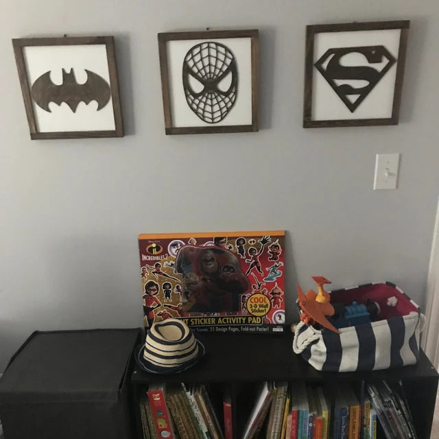 Superhero Wall Art  | 11x11 inch Wood Sign