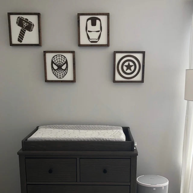 Superhero Wall Art | 16x16 inch Wood Signs