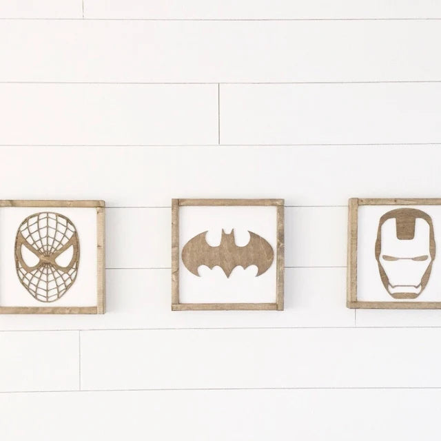 Superhero Wall Art  | 11x11 inch Wood Sign