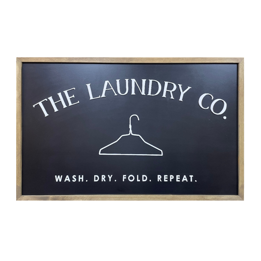 The Laundry Co. | 24x35 inch Wood Sign | Laundry Room Sign
