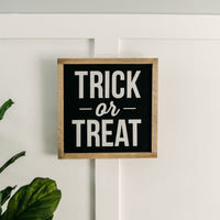 Trick or Treat | Halloween Sign | 14x14 in Wood Sign