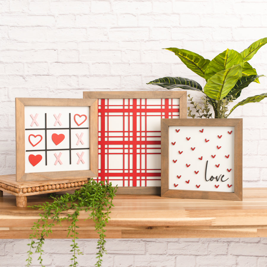 Plaid Signs Red Plaid | 11x11 inch Wood Sign | Valentine Sign – The Handmade Sign Co.