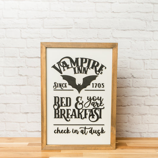 Vampire Inn | 11x16 inch Wood Sign | Halloween Sign