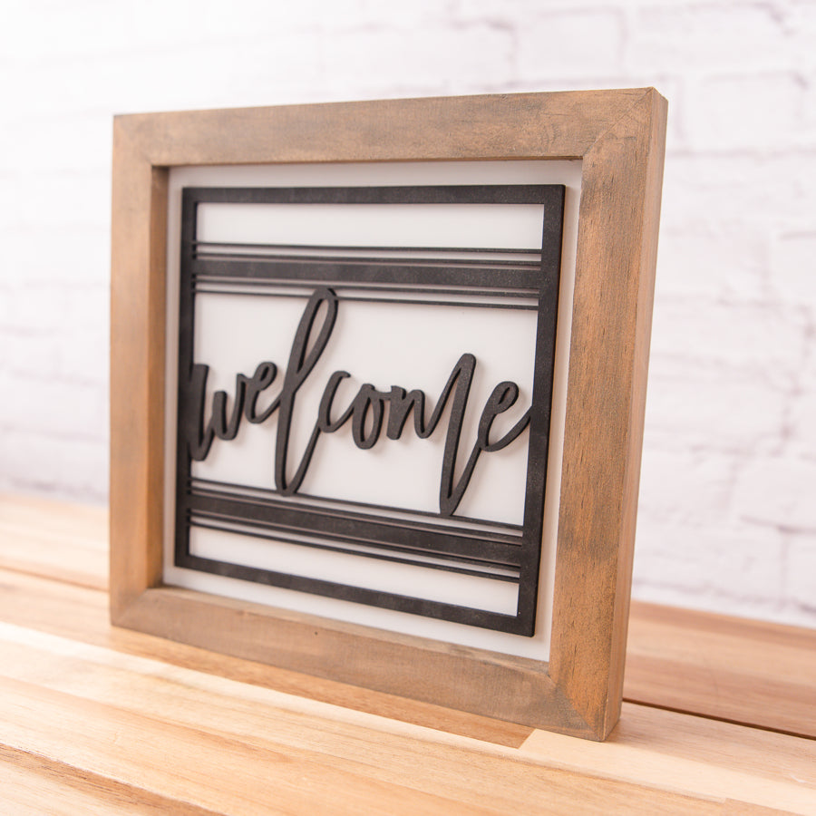 8x8 Sign Example Welcome Sign | 8x8 inch Wood Sign – The Handmade Sign Co.