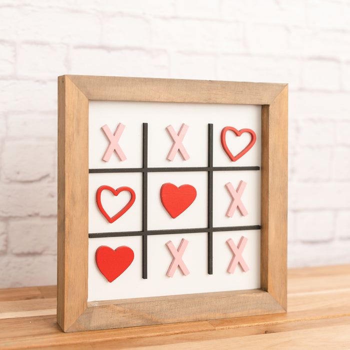 Tic Tac Toe | 8x8 inch Wood Sign | Valentine Sign