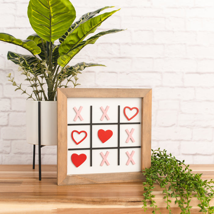 Tic Tac Toe | 8x8 inch Wood Sign | Valentine Sign