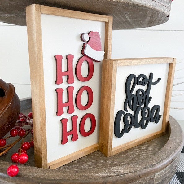 Christmas Tiered Tray Signs | 5x5 and 4x7 inch Signs