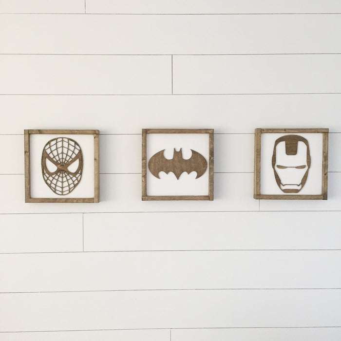 Superhero Wall Art | 21x21 inch Wood Sign | Super Hero Wall Art