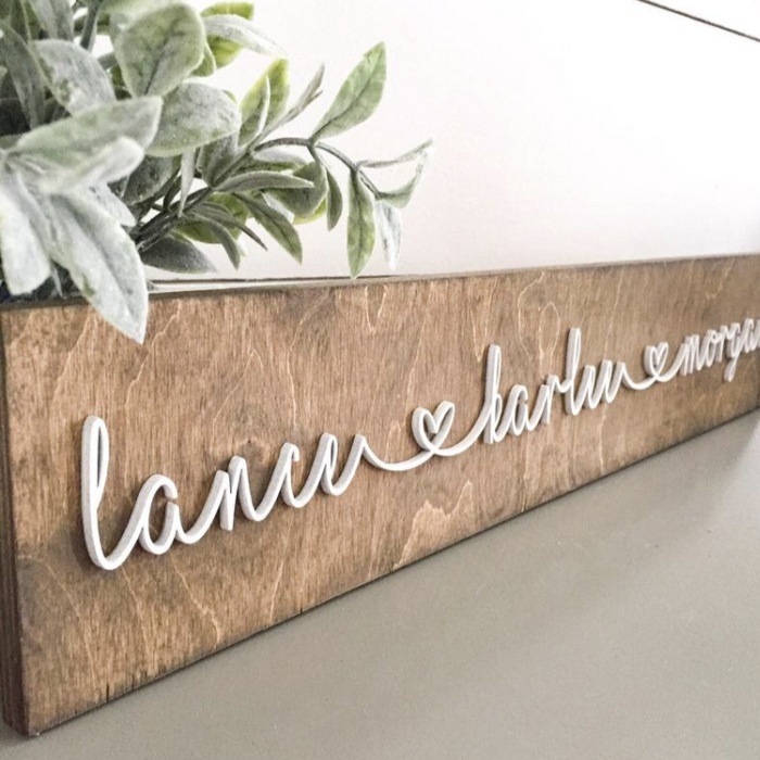 Personalized Wood Sign | 3 Names