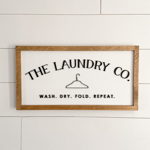 The Laundry Co. | 11x21 inch Wood Sign | Laundry Room Sign