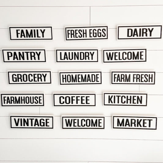 12” Farmhouse Word Signs