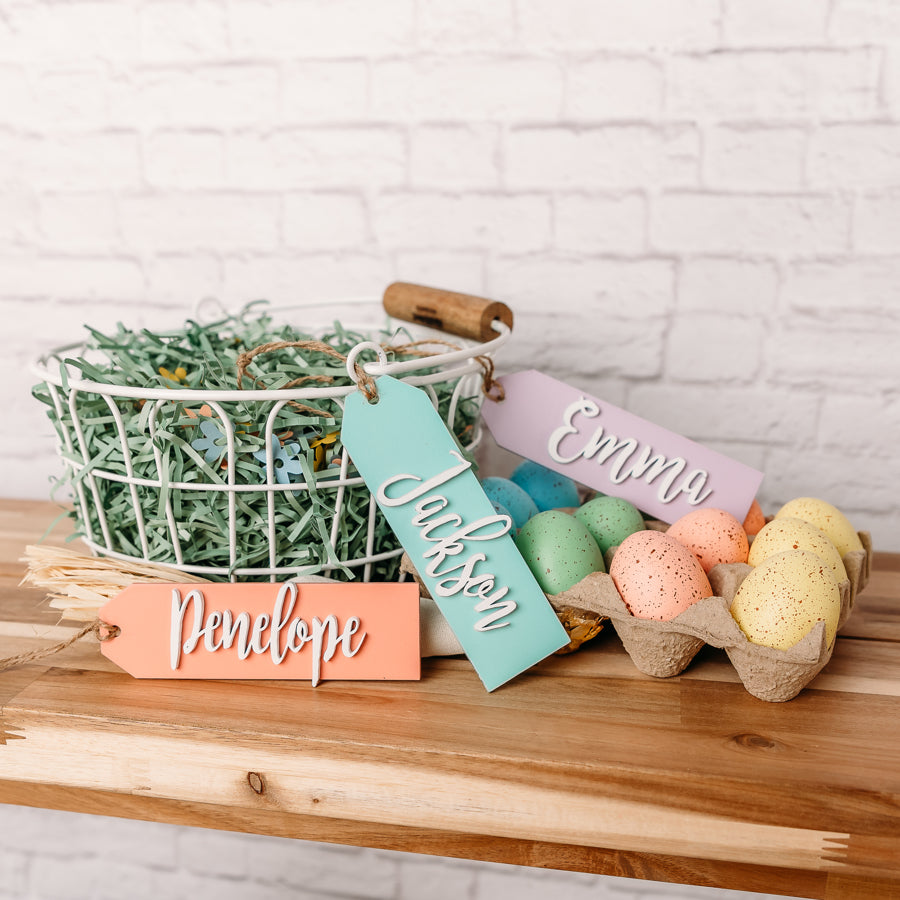 Personalized 3D Easter Basket Name Tags
