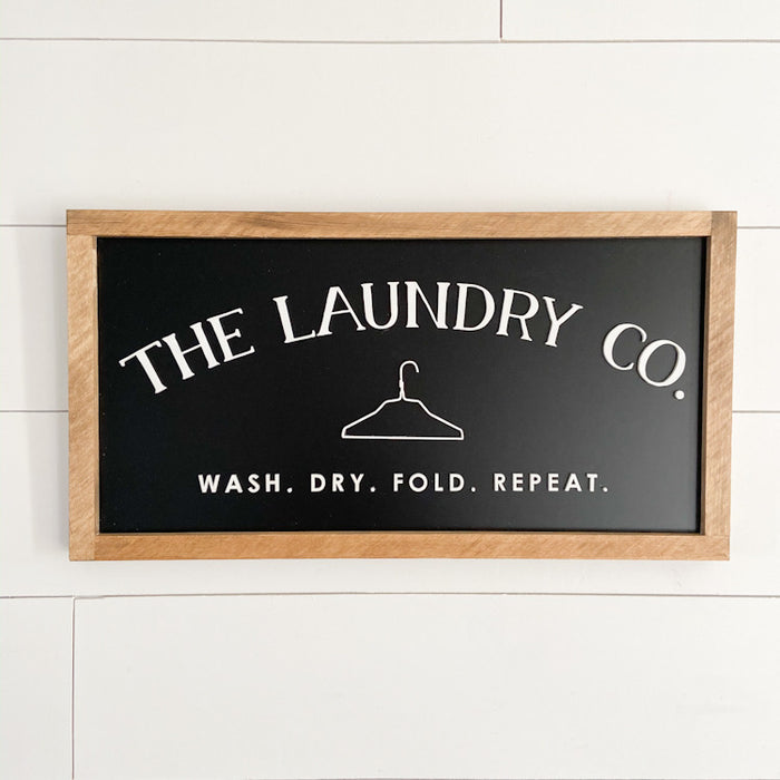 The Laundry Co. | 11x21 inch Wood Sign | Laundry Room Sign