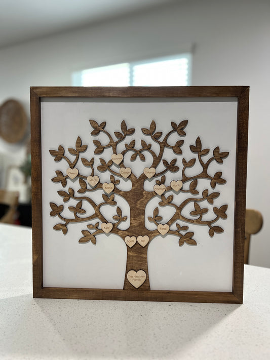 Personalized Family Tree Sign | 21x21 inch