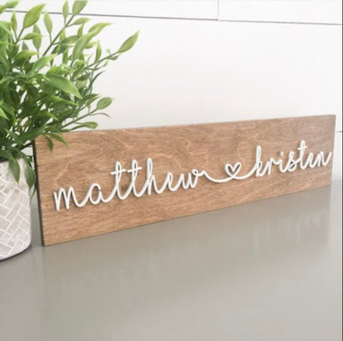 Personalized Wood Sign | 2 Names