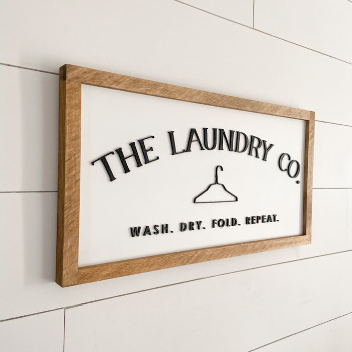 The Laundry Co. | 11x21 inch Wood Sign | Laundry Room Sign