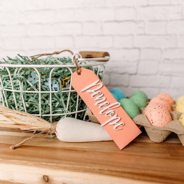 Personalized 3D Easter Basket Name Tags