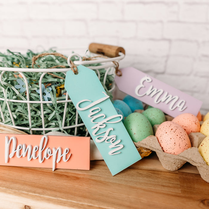 Personalized 3D Easter Basket Name Tags