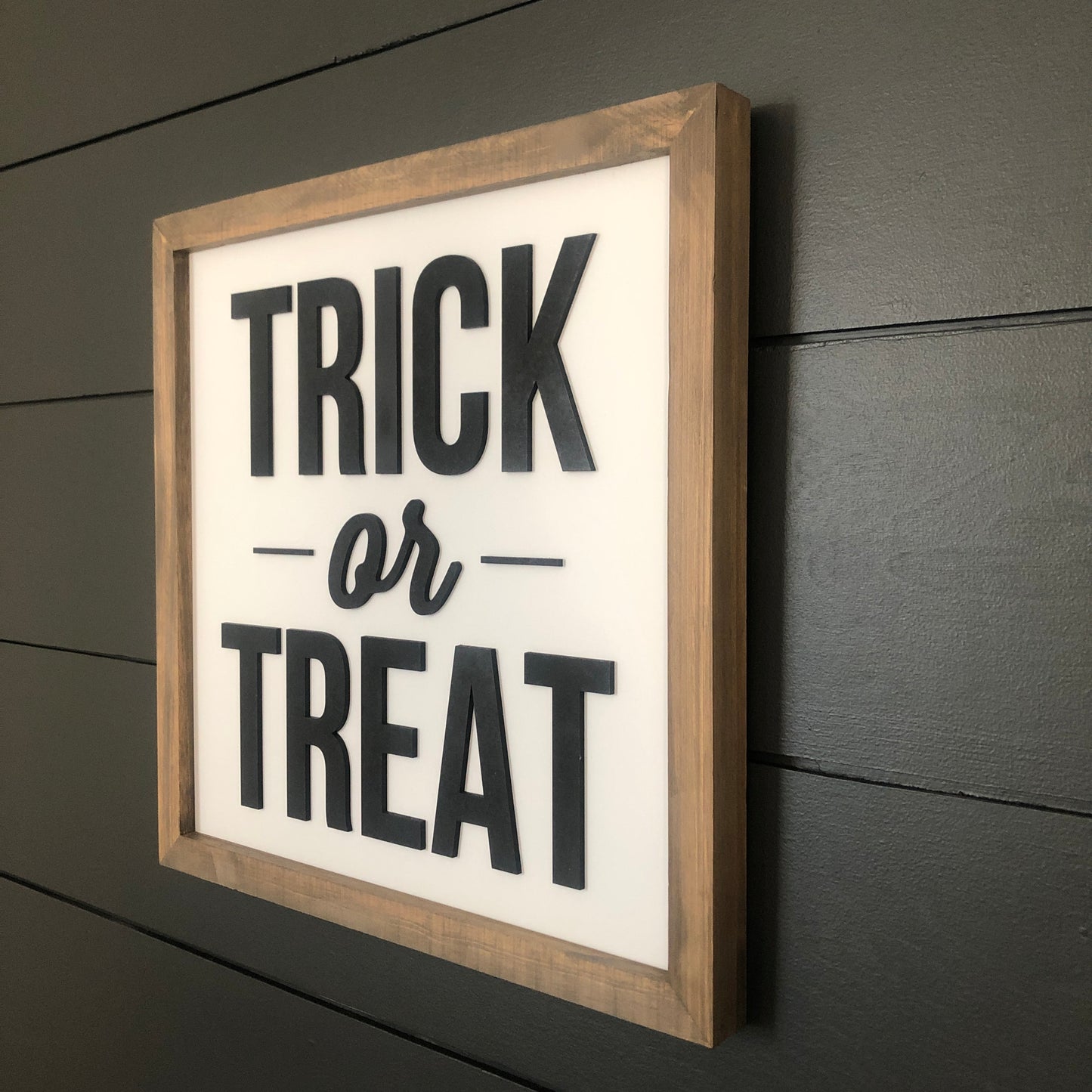 Trick or Treat | Halloween Sign | 14x14 in Wood Sign