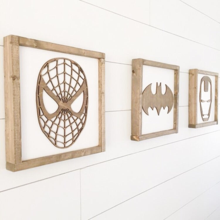 Superhero Wall Art | 16x16 inch Wood Signs