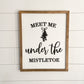 Meet Me Under The Mistletoe | 17x21 inch Wood Framed Sign