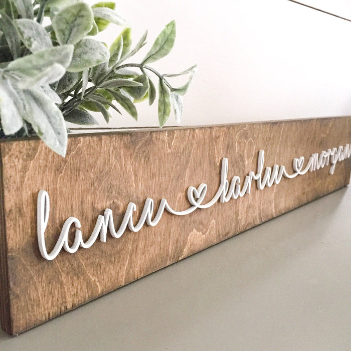 Personalized Wood Sign | 3 Names