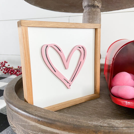 {AS IS} Pink Heart Mini Sign